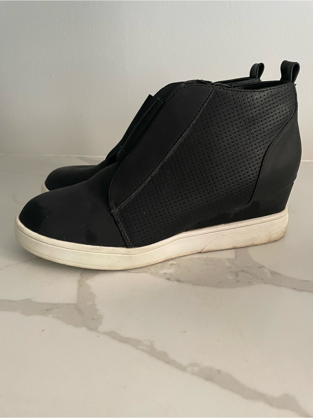 Casual Black Wedge Sneaker Bootie